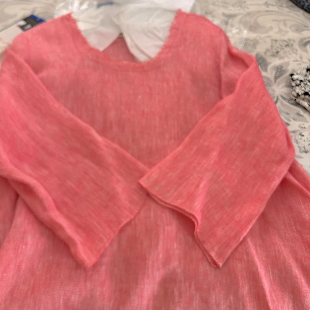 Italian linen side tie top